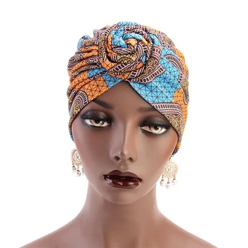 Africa De Imprimare Bonete Pălărie Vortex Nod Model Ankara Palarie Doamnelor Turban Headwrap Lapte De Matase Multicolore De Păr Scraft