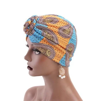Africa De Imprimare Bonete Pălărie Vortex Nod Model Ankara Palarie Doamnelor Turban Headwrap Lapte De Matase Multicolore De Păr Scraft