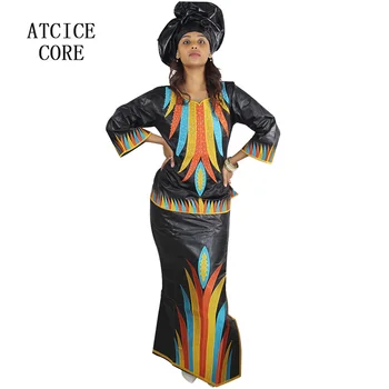 African bazin riche de design de broderie rochie top cu rochii de trei pc-uri un set LB063#
