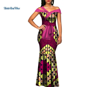 African Ceara de Imprimare Rochii pentru Femei Bazin Riche de Vara Rochie Lunga, Sirena, Tradiționale Africane Îmbrăcăminte Vestidos de Partid WY3288