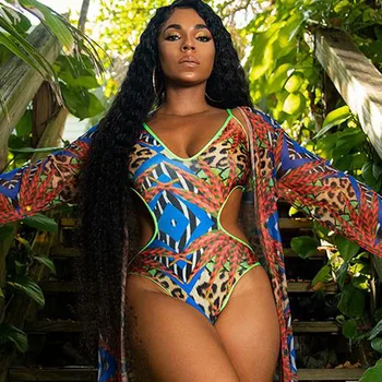 African Stil De Imprimare Plus Dimensiune O Singură Bucată De Costume De Baie Trikini Leopard Monokini Miami Stil De Costume De Baie Femei Costum De Baie Beach Body
