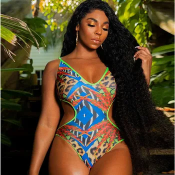 African Stil De Imprimare Plus Dimensiune O Singură Bucată De Costume De Baie Trikini Leopard Monokini Miami Stil De Costume De Baie Femei Costum De Baie Beach Body