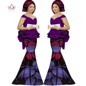 Africane Tradiționale de haine pentru Femei 2 Buc Dashiki Mozaic Femei de îmbrăcăminte de mari dimensiuni Africa stil de Crăciun costum Fusta WY1312