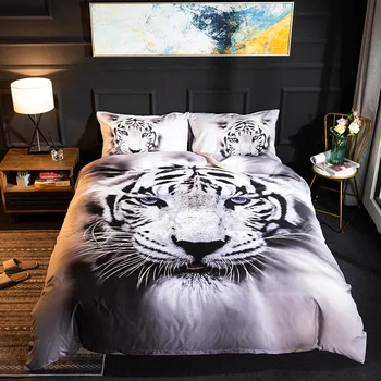 Aggcual Animal tigru set de lenjerie de pat de lux plapuma de imprimare 3d home textile set de pat king size Calitate Decor dormitor perna be06