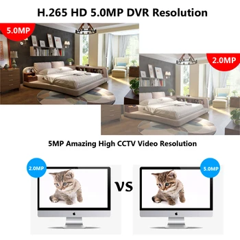 AHD Video Înregistrare Audio Fata CCTV 8CH Recorder H. 265 5MP 4MP 1080P 6 in 1 DVR Hibrid al XVi-TVi CVI IP NVR Pentru CCTV AHD si IP Camera