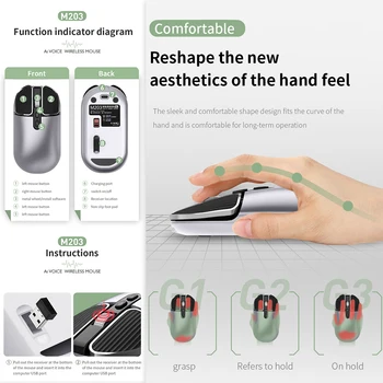Ai Sistem Dual Voice Mouse-ul 26 de Limbi de Traducere Voce Portable Office Mouse-ul Internațional versiune de Smart wireless Mouse-ul
