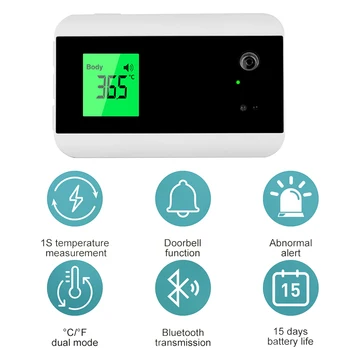 AI smart voice broadcast Infared Termometru fără Contact a Temperaturii Corpului de Detectare a Montat pe Perete Scanner Temperatura Corpului Nou