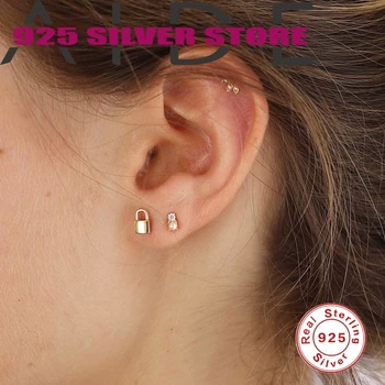 Aide Femei Stud Cercei Argint 925 Pendientes Mini Zircon Creatoare De Moda Piercing Bijuterii Fine Cadou Pentru Anul Nou