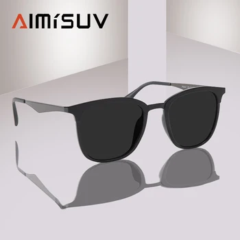 AIMISUV Clasic Polarizat ochelari de Soare Barbati Cadru Pătrat Sunglasse de sex Masculin de Conducere Epocă de Brand Designer de Ochelari de protectie UV400 AMS'834