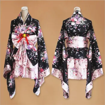 Ainclu Naționale De Femei Sakura Imprimare Sexy Kimono Yukata Cu Obi Noutate Lolita Rochie Japoneză Cosplay Costum Menajera Kimono Mujer