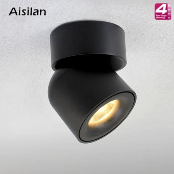Aisilan Zilnic de iluminat cu LED-uri spotlight estompat 360degrees rotație în jos lumina plafon pentru dormitor, living coridor AC85-260V 7W
