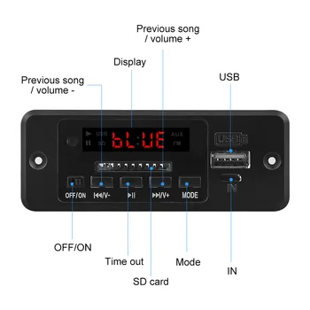 AIYIMA 5V Bluetooth MP3 Decoder Bord 2*3W amplificator MP3 player Auto Kit Radio FM, USB, SD Card de linie la Receptor Audio Display LCD