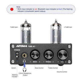 AIYIMA Bluetooth Amplificator de Putere 50Wx2 Stereo TPA3116D2 Sunet Amplificador 6J4 Vid Tub Amplificator pentru Căști Difuzor Audio Amp