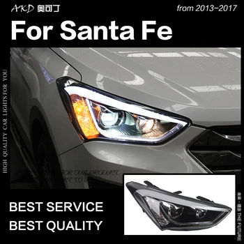 AKD Styling Auto Lampă de Cap pentru Hyundai IX45 Faruri 2013-2016 Noul Santa Fe Faruri LED DRL Hid Bi-Xenon, Accesorii Auto