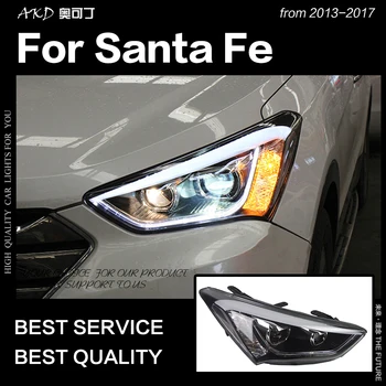 AKD Styling Auto Lampă de Cap pentru Hyundai IX45 Faruri 2013-2016 Noul Santa Fe Faruri LED DRL Hid Bi-Xenon, Accesorii Auto