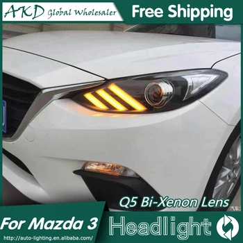 AKD Styling Auto pentru Mazda 3 Faruri-2016 Noua Mazda3 Axela Faruri LED DRL Bi Xenon Lentile High Low Beam Parcare Lampă de Ceață