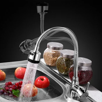 Alamă Mixer de bucatarie robinet de apă Caldă și rece robinet de bucătărie Singur Orificiu chiuveta de bucatarie atingeți chrome scoateți robinet preparate din bucătăria