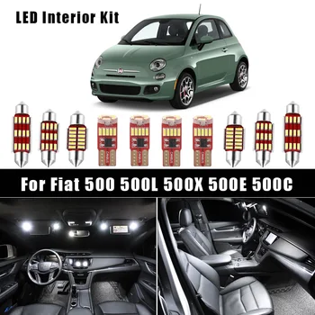 Alb Canbus fara Eroare LED-uri de Interior Dome Lectură Harta Becuri Kit Pentru Fiat 500 500L 500X 500E 500C perioada 2007-2017 Accesorii Auto
