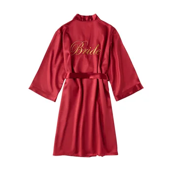 Alb Mireasa, domnisoara de Onoare Broderie Halat Femei Kimono Nunta Sleepshirts Pijamale M-XL cămașă de noapte de Primăvară Baie Halat de Somn Sleepwear
