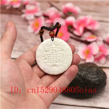 Alb Natural Chineză Jade Avere Pandantiv Colier Farmec Bijuterii Moda Accesorii Sculptate Amuleta Cadouri pentru Femei Barbati