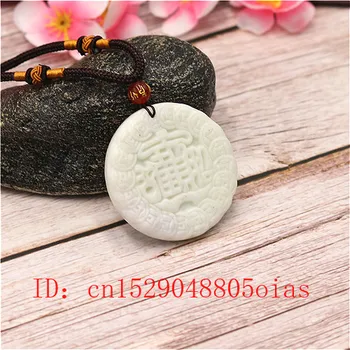 Alb Natural Chineză Jade Avere Pandantiv Colier Farmec Bijuterii Moda Accesorii Sculptate Amuleta Cadouri pentru Femei Barbati