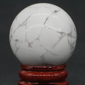 Alb Natural Howlite Turcoaz Mingea Minerale de Cuarț Sfera Masaj manual glob de Cristal de Vindecare Feng Shui Acasă Decor Accesoriu 40mm