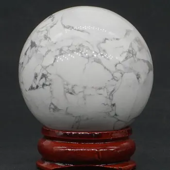 Alb Natural Howlite Turcoaz Mingea Minerale de Cuarț Sfera Masaj manual glob de Cristal de Vindecare Feng Shui Acasă Decor Accesoriu 40mm