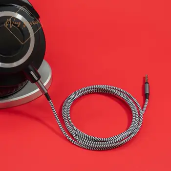 Alb Negru Nailon Cablu Audio Pentru Audio Technica ATH M50x, ATH-M40x , ATH-M70x , ATH M60X Căști de 3,5 mm Prize