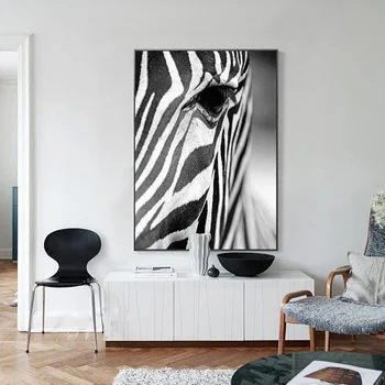 Alb și negru African Zebra Animal Tablouri Canvas Postere de Imprimare Arta de Perete, tablouri pe Panza pentru Living Decoratiuni Acasă