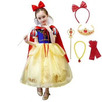 Alba ca zapada Dress Up Rochii de Lux Basm Costum pentru Fete Petrecere pentru Copii Cosplay Printesa Rochie de Bal Joc de Rol Îmbrăcăminte