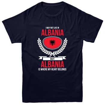 Albania T-Shirt Inima Mea Aparține Albania Țară Love Tee Top Unisex Vrac Se Potrivi Tee Shirt