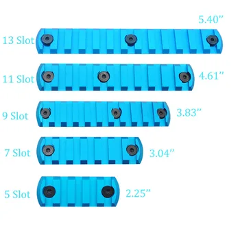 Albastru Anodizat 5/7/9/11/13 Sloturi Cheia mod Picatinny/Weaver Feroviar Segment Seturi Pentru Keymod mânerul din