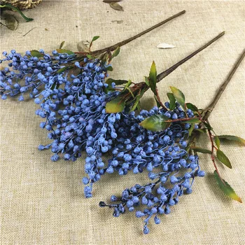 Albastru de fasole boabe ramură de plastic fals plante fructe de padure pentru gradina decor de nunta DIY cununa consumabile flori faux