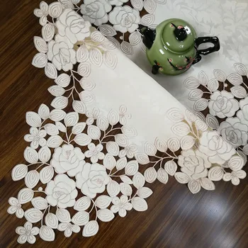 Alergatori de masă și fețe de masă moderne de lux pentru decoratiuni florale, broderie masa cafea, masa de ceai acoperi coaster
