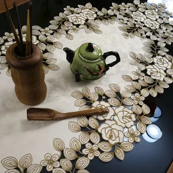 Alergatori de masă și fețe de masă moderne de lux pentru decoratiuni florale, broderie masa cafea, masa de ceai acoperi coaster