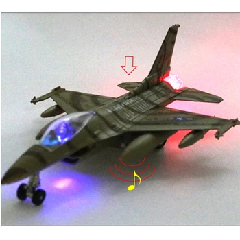 Aliaj De Luptă F16 Elicopter Militar Model De Jucărie Cu Sunet Și Lumină Trage Înapoi Funcția Copii Hobby Jucarii De Colectie Cadouri