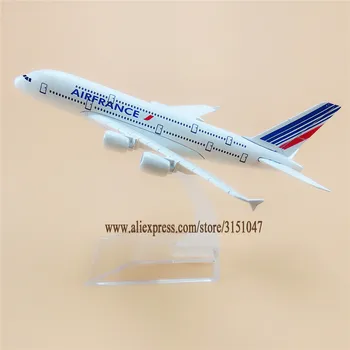 Aliaj Metal de companiile Aeriene Air France A380 Avion Model AirFrance Airbus 380 Airways Model de Avion, Sta Aeronave Copii Cadouri 16cm
