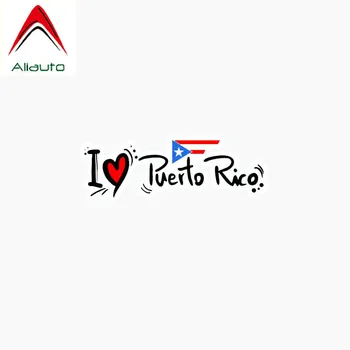 Aliauto Creative Reflectorizante Autocolant Auto Iubesc Puerto Rico Sloganul Accesorii Dovada de Apă din PVC Decal pentru Suzuki, Peugeot,13cm*4cm
