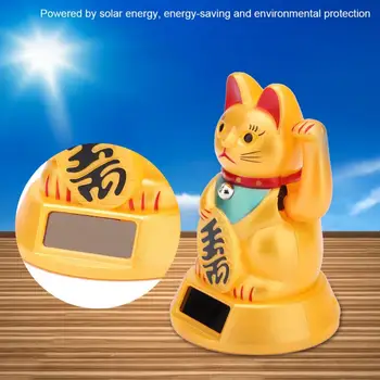 Alimentat Cu Energie Solară Cat Noroc De Avere Fluturând Pisica De Aur Fluturând Mâna Feng-Shui Norocoasa Maneki Neko Drăguț Decor Acasă Bine Ați Venit Fluturând Pisica