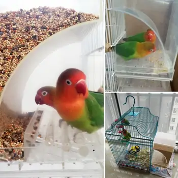 Alimentator de pasăre Transparent anti-Scurgere Agățat de Antena de Alimente Catcher Tava Cușcă de Mici, Porumbei, Canari Soare Conures