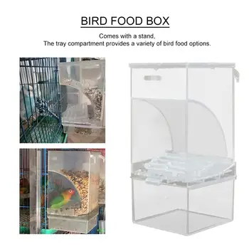 Alimentator de pasăre Transparent anti-Scurgere Agățat de Antena de Alimente Catcher Tava Cușcă de Mici, Porumbei, Canari Soare Conures