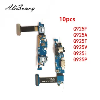 AliSunny 10buc Portul de Încărcare Cablu Flex pentru SamSung Galaxy S6 Edge G925F G925A G925T G925V G925i USB Conector Dock Piese