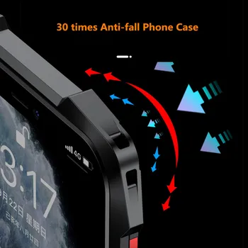 All-inclusive Coajă de Protecție Pentru Iphone 12 Pro Max Metal Telefon Mobil Caz 11 Airbag Anti-Coperta