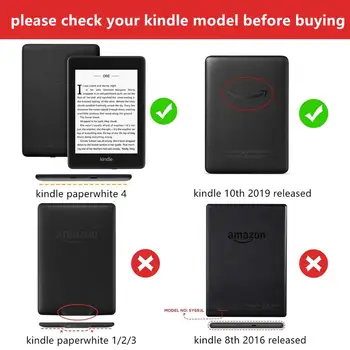 Amazon Kindle Paperwhite 4 Caz Kindle Paperwhite 10 Acopere Caster Smart case pentru noul Kindle 10 cu Auto Sleep/wake up