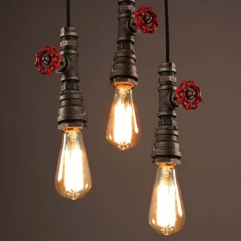 Amercian industria eoliană loft pandantiv lampă conducta de apă retro lampă sala de mese de bar pub, club, sala cafenea restaurant candelabru lumina