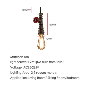 Amercian industria eoliană loft pandantiv lampă conducta de apă retro lampă sala de mese de bar pub, club, sala cafenea restaurant candelabru lumina