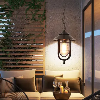 American candelabru de Epocă în aer liber lumina curte cu grădină pandantiv lampă coridor balcon lampă în aer liber, villa faruri lampă de sticlă