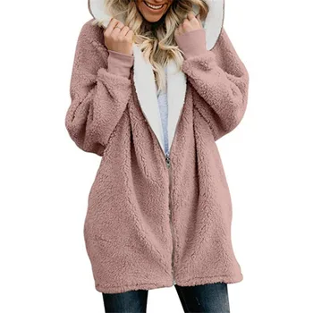 American European Femei Hoodies Supradimensionate Haină de Iarnă Lână Nouă Fleece cu Fermoar Hanorac de Pluș Cald Femei Topuri S-5XL 11 Culori