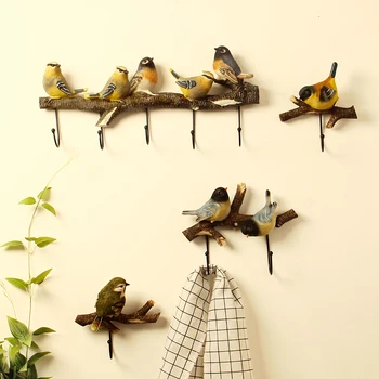 American Wall Păsări Cuier Rasina de Artizanat Decor Acasă Pridvor 3D perete Autocolant Perete Agățat Haina Cârlig Cheie Rack Accesorii Usi