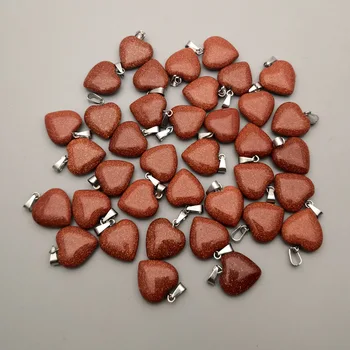 Ametist piatra naturala inima pandantiv Colier pentru a face bijuterii 15MM Farmec Accesorii de Moda 36BUC